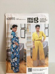 8985K SIMPLICITY LONG WRAP DUSTER, ELASTIC WAIST DRESS, FLOOR PANTS PATTERN 10-18 UNCUT